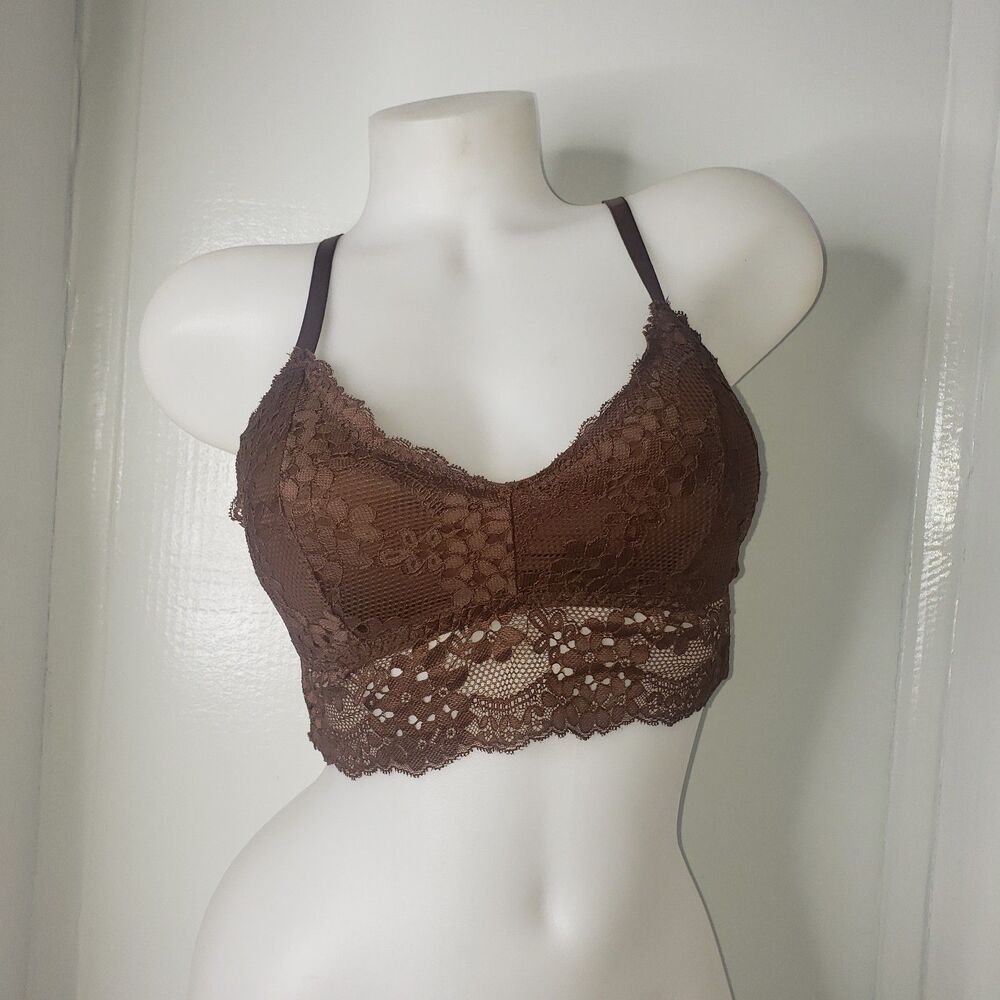 FOREVER 21 Brown Lace Bralette Size Large